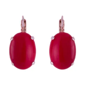 Oval Leverback Earrings in "Red Coral" *Custom*