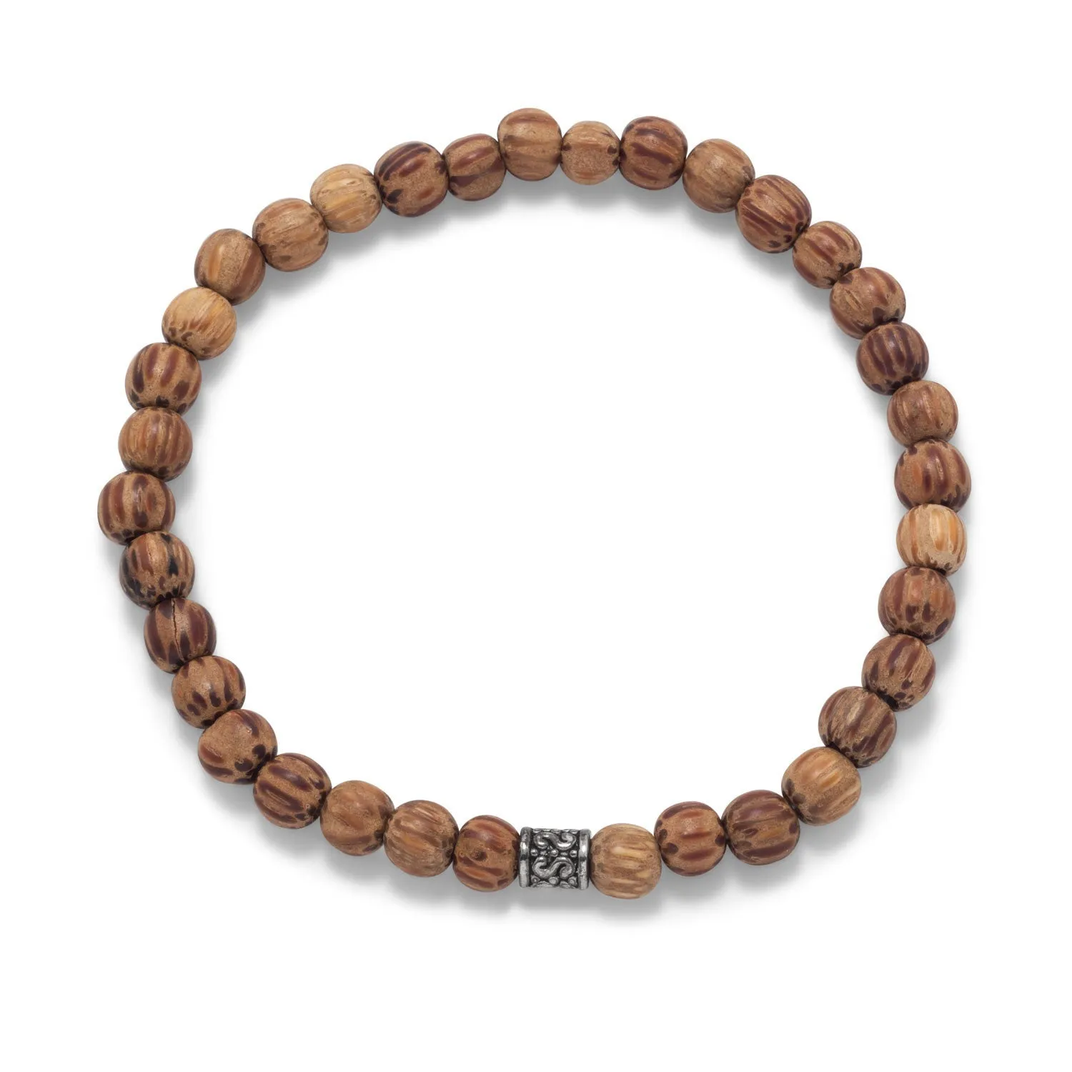 Palmwood Bead Fashion Stretch Bracelet