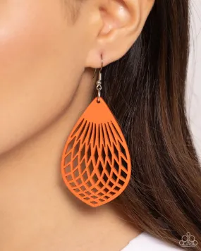 Paparazzi Earring ~ Caribbean Coral - Orange