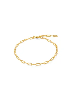 Paper Clip Anklet Gold