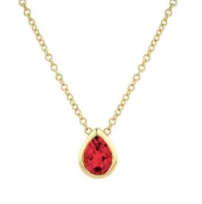 Pear-Cut Garnet Pendant Necklace