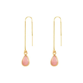 PEAR PINK OPAL THREAD EARRINGS