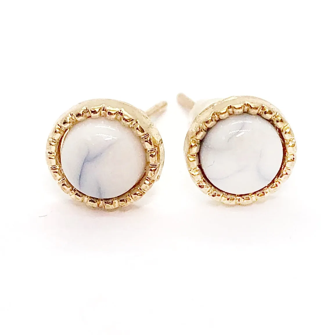 Pearlescence Small Button Stud Earrings