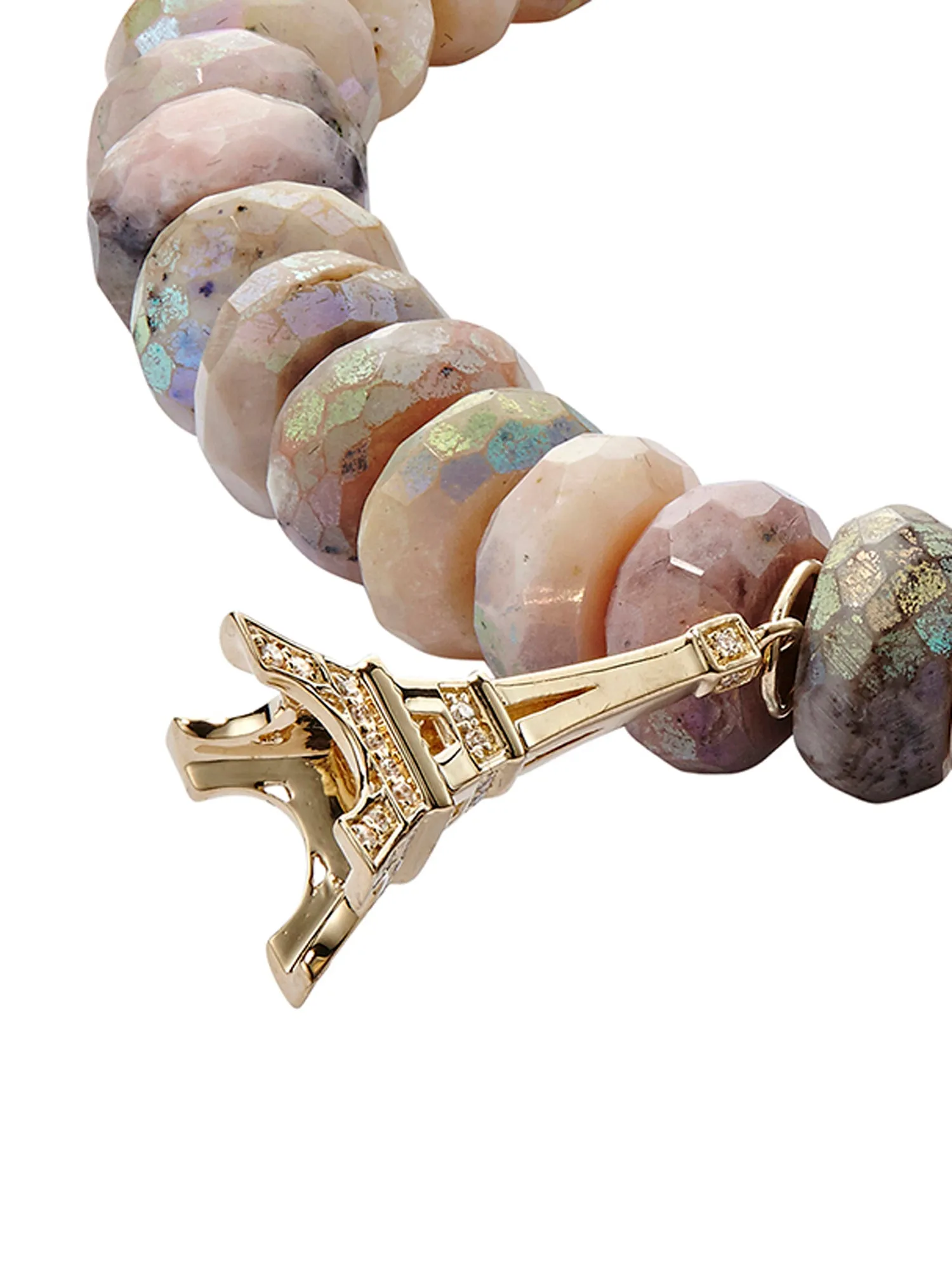 Pink Opal Eiffel Tower Bracelet