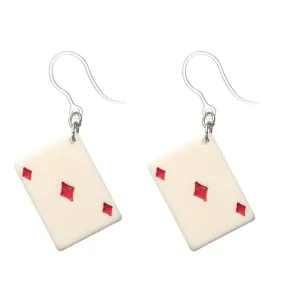 Playing Card Dangles Hypoallergenic Earrings for Sensitive Ears Made with Plastic Posts