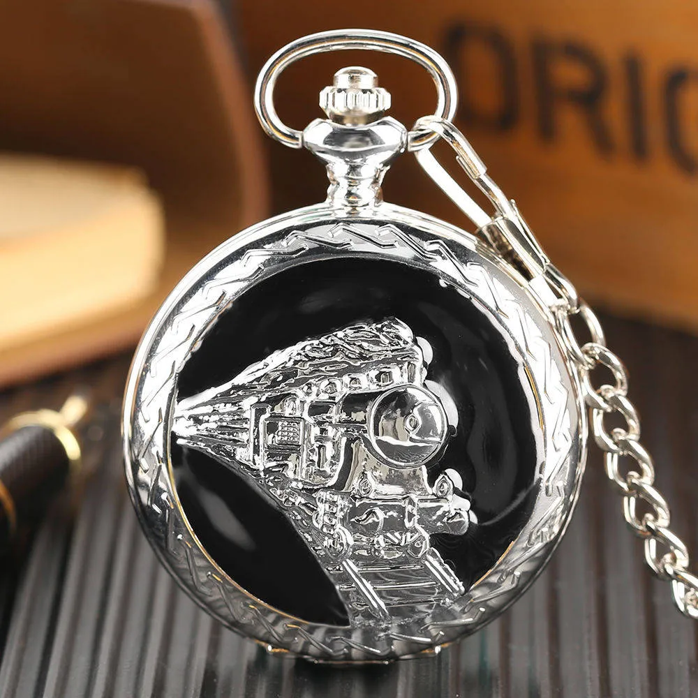 Pocket Watch Necklace Pendant Chain Unisex Gifts Clock cep saati