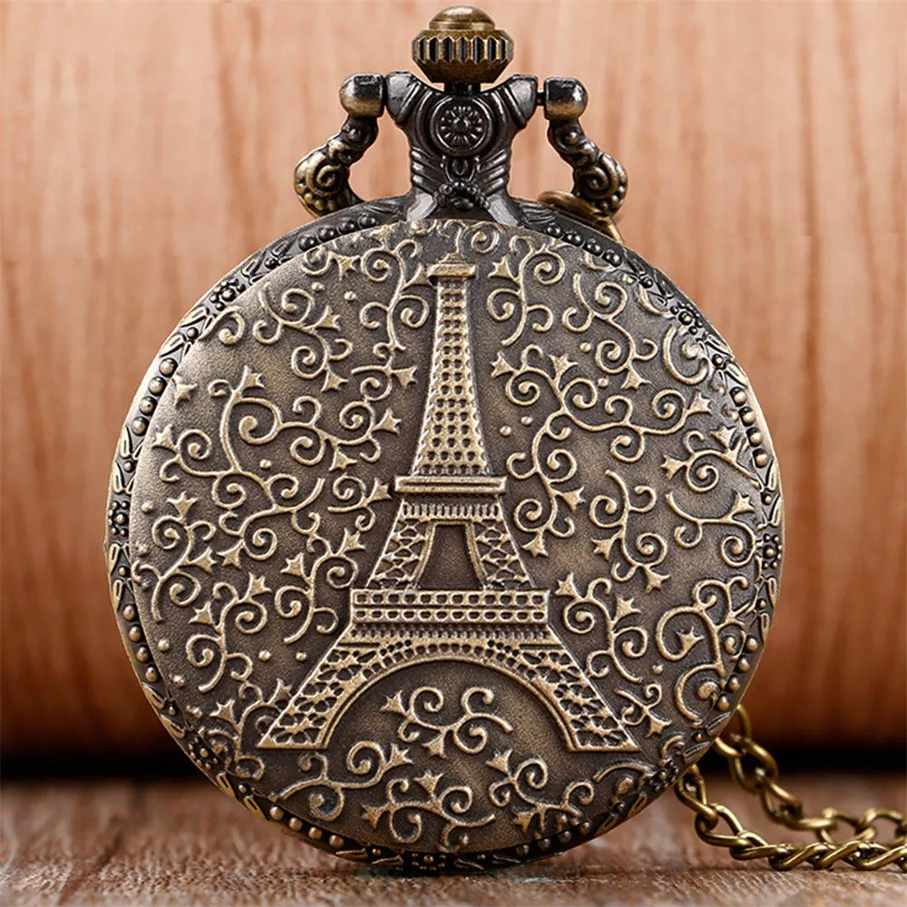 Pocket Watch Necklace Pendant Chain Unisex Gifts Clock cep saati