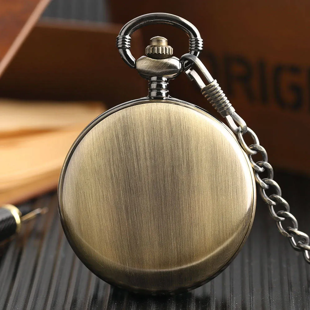 Pocket Watch Necklace Pendant Chain Unisex Gifts Clock cep saati