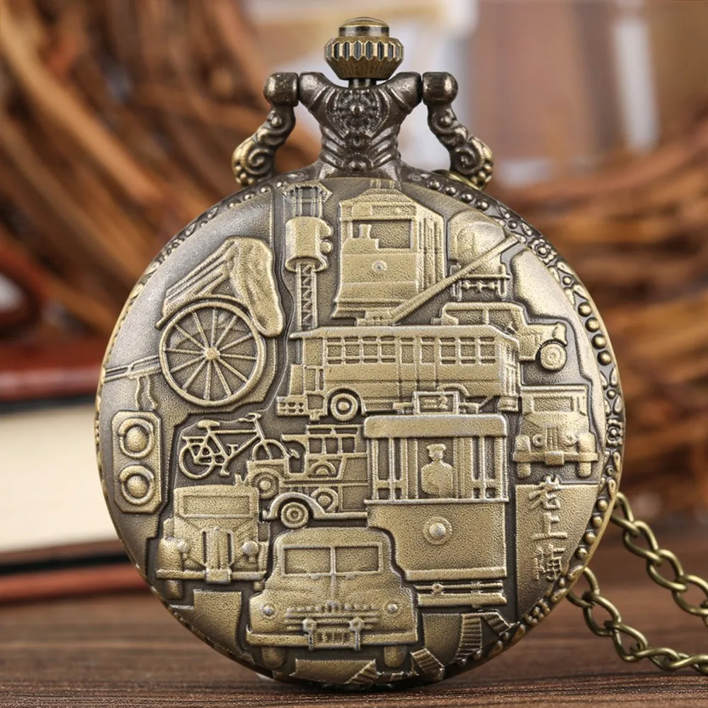 Pocket Watch Necklace Pendant Chain Unisex Gifts Clock cep saati