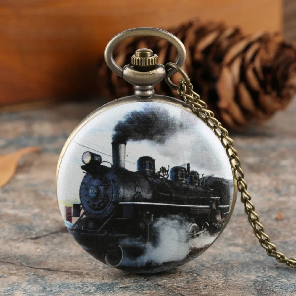 Pocket Watch Necklace Pendant Chain Unisex Gifts Clock cep saati