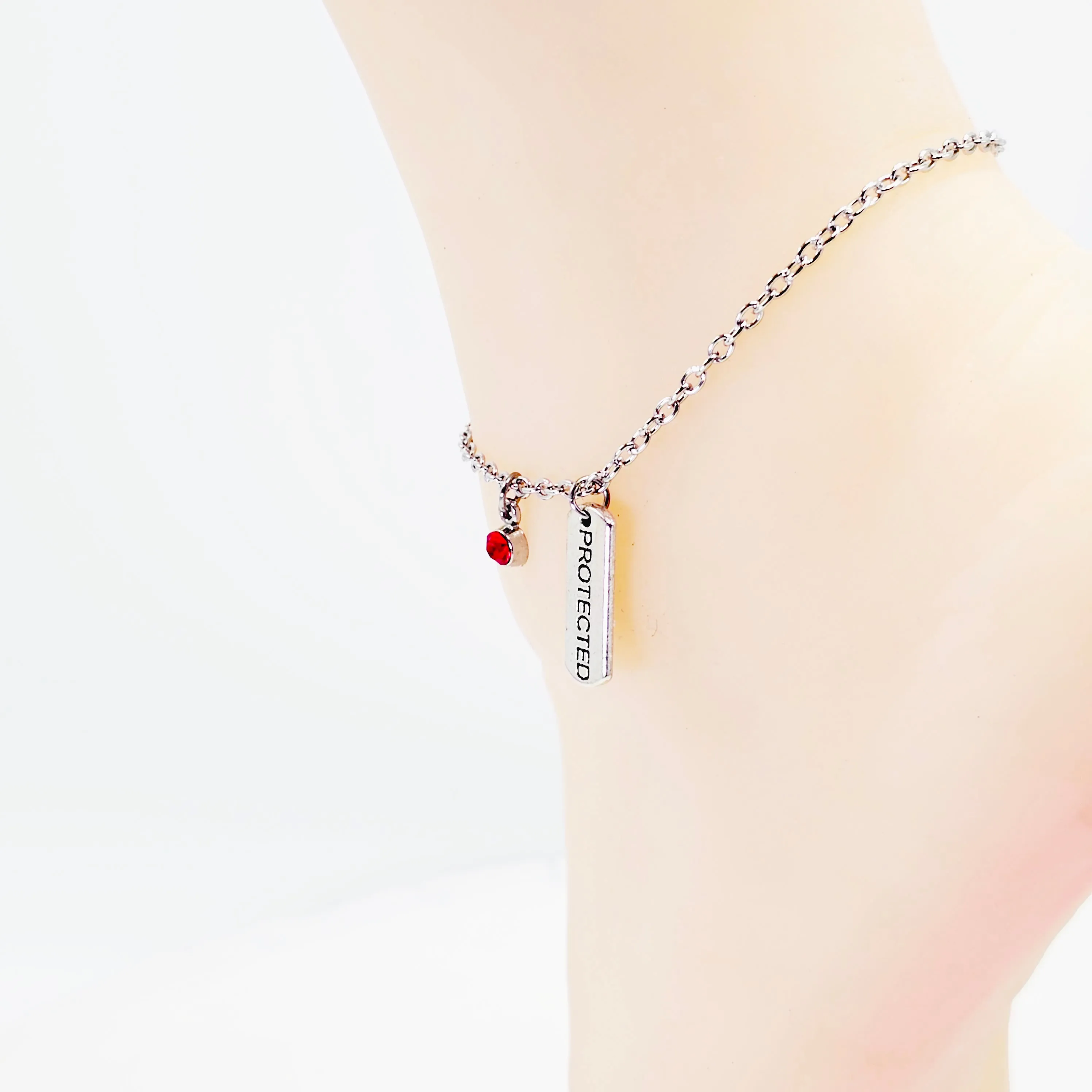 Protected Anklet with Gem. Ankle Bracelet for Women. BDSM