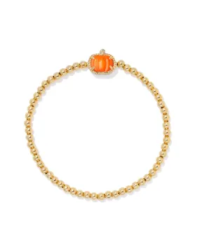 Pumpkin Stretch Bracelet in Gold Orange Mother of Pearl