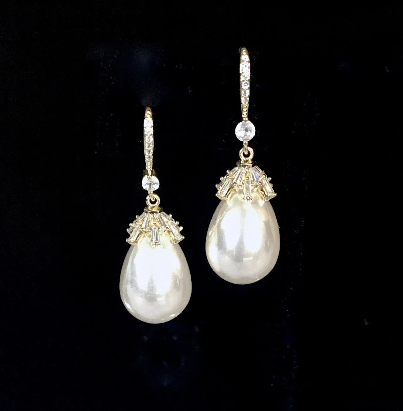 "Dora" - Bohemian Gold Pearl Bridal Earrings - Available in Gold and Silver