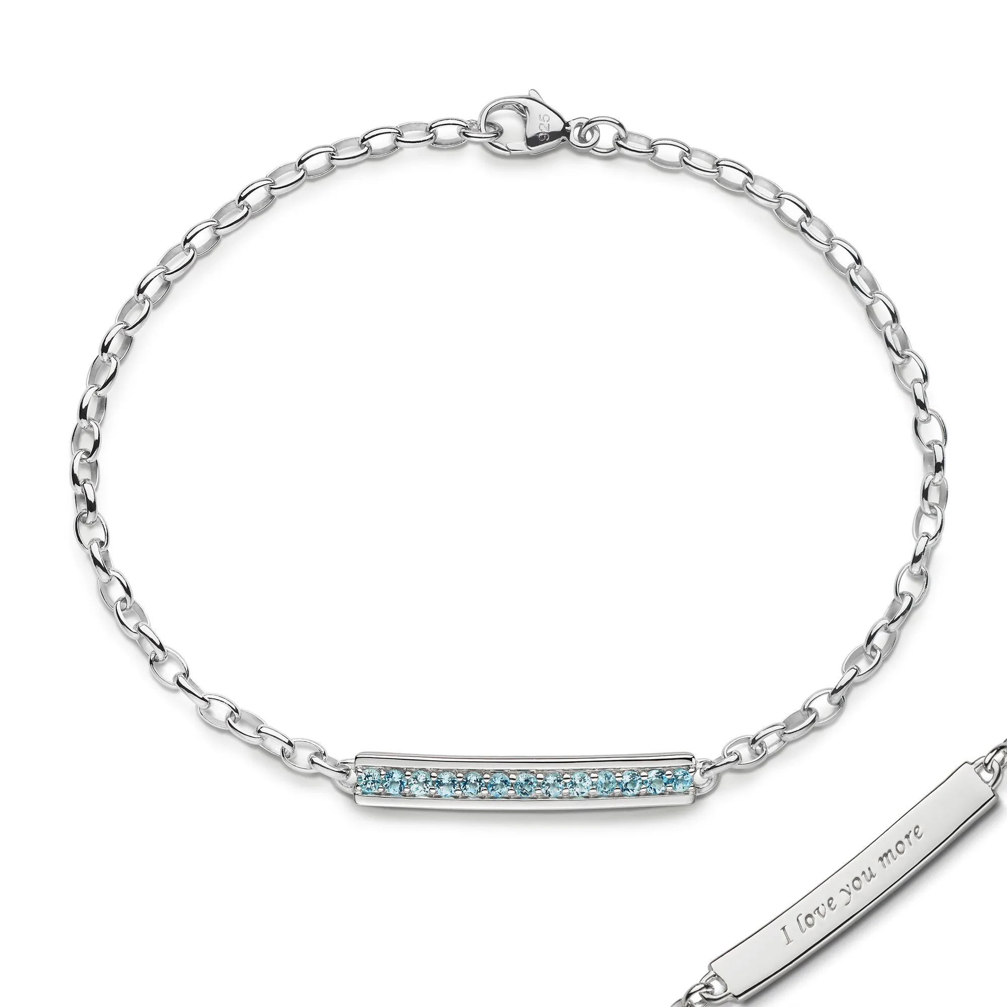 "I Love You More" Aquamarine Poesy Bracelet