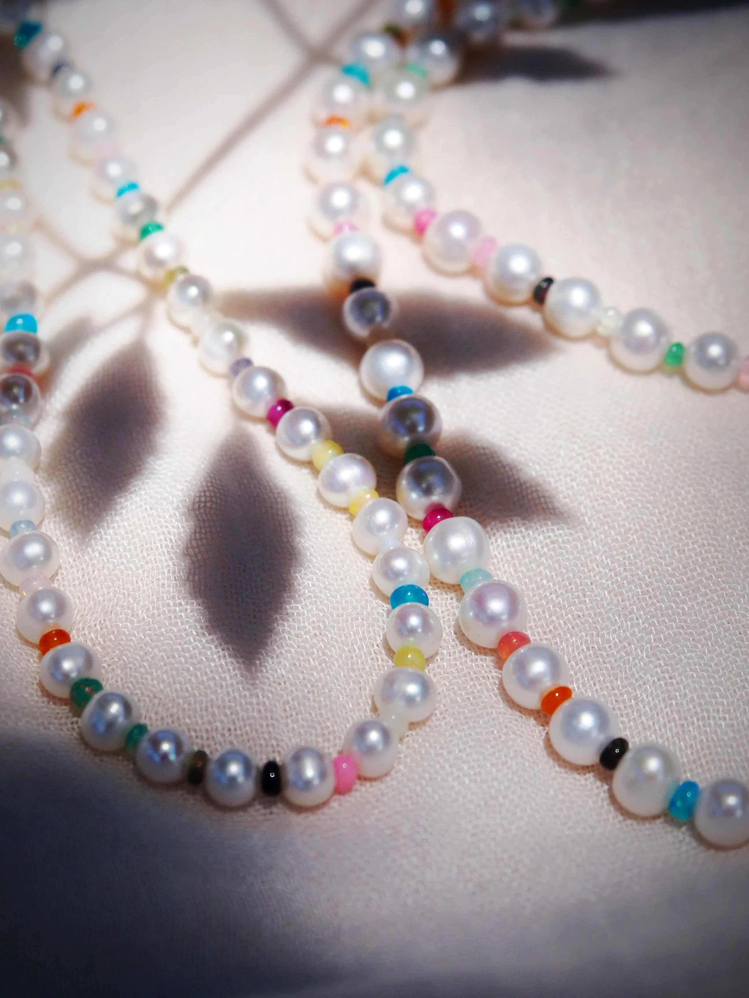 Rainbow Opal and Pearl Necklace - Makalani