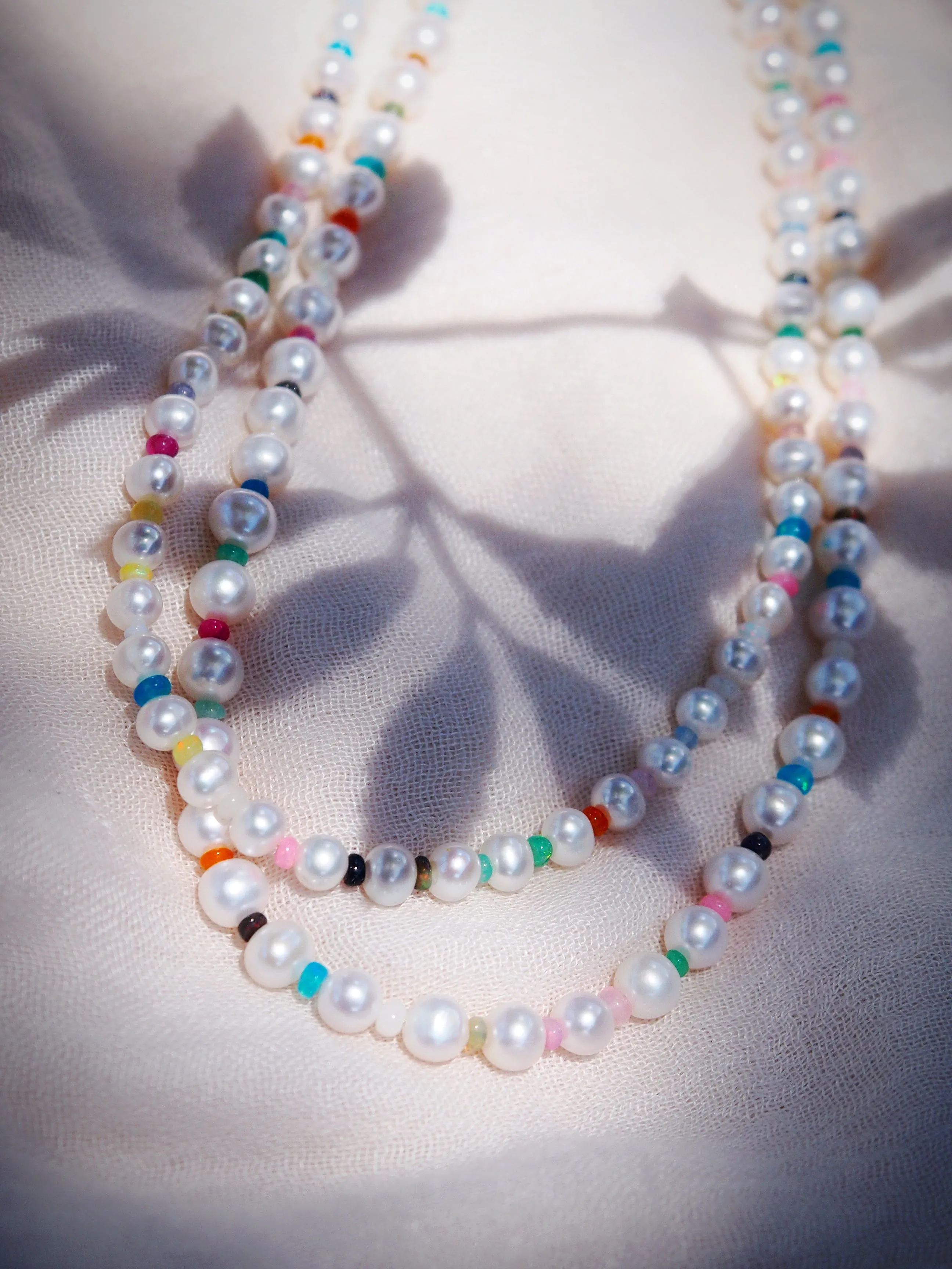 Rainbow Opal and Pearl Necklace - Makalani