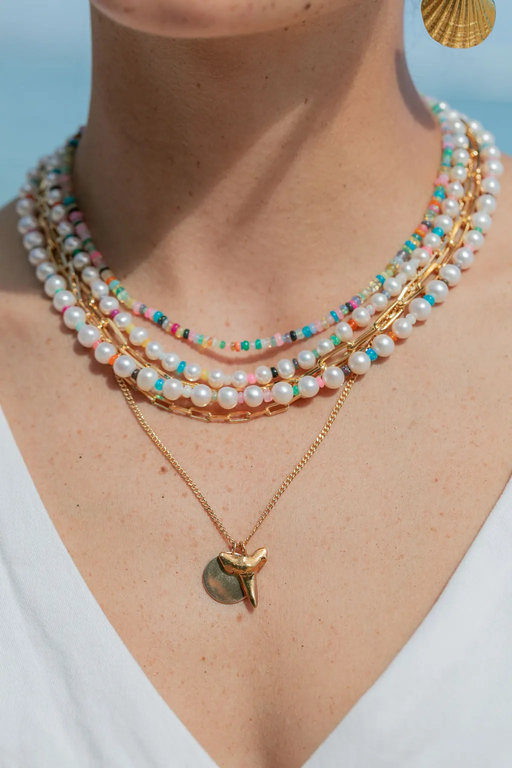 Rainbow Opal and Pearl Necklace - Makalani