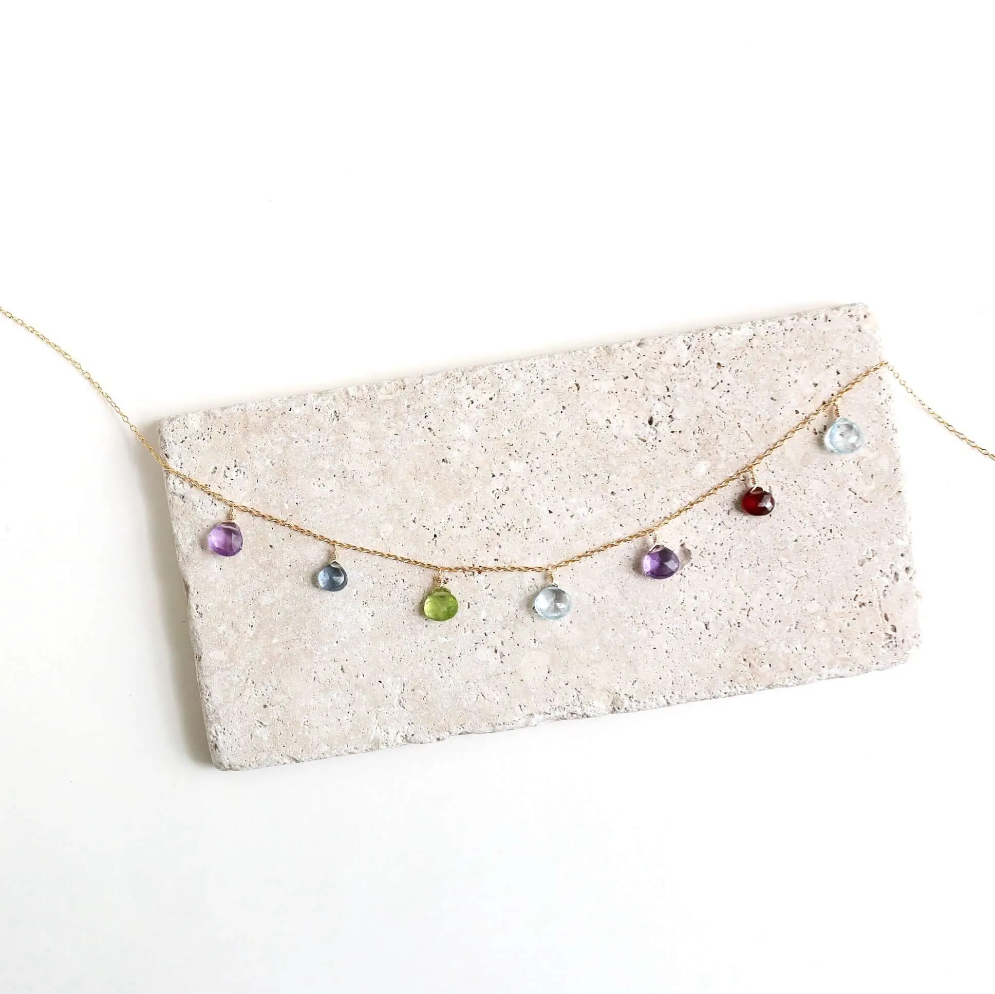 Rainbow Sparkler Necklace - Silver