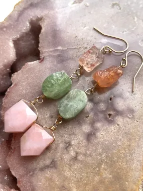 Raw Crystal Dangle Earrings