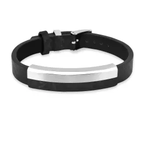 Real Black Leather Bracelet Mens