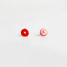 Red Coral Button Studs