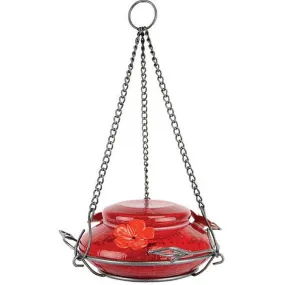 Red Crackle Modern Top Fill Hummingbird Feeder