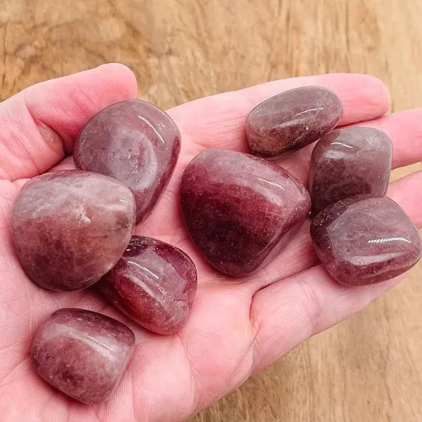 Red Strawberry Quartz Crystal Tumble Stone Single pc