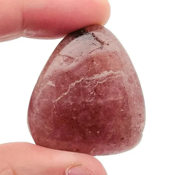 Red Strawberry Quartz Crystal Tumble Stone Single pc