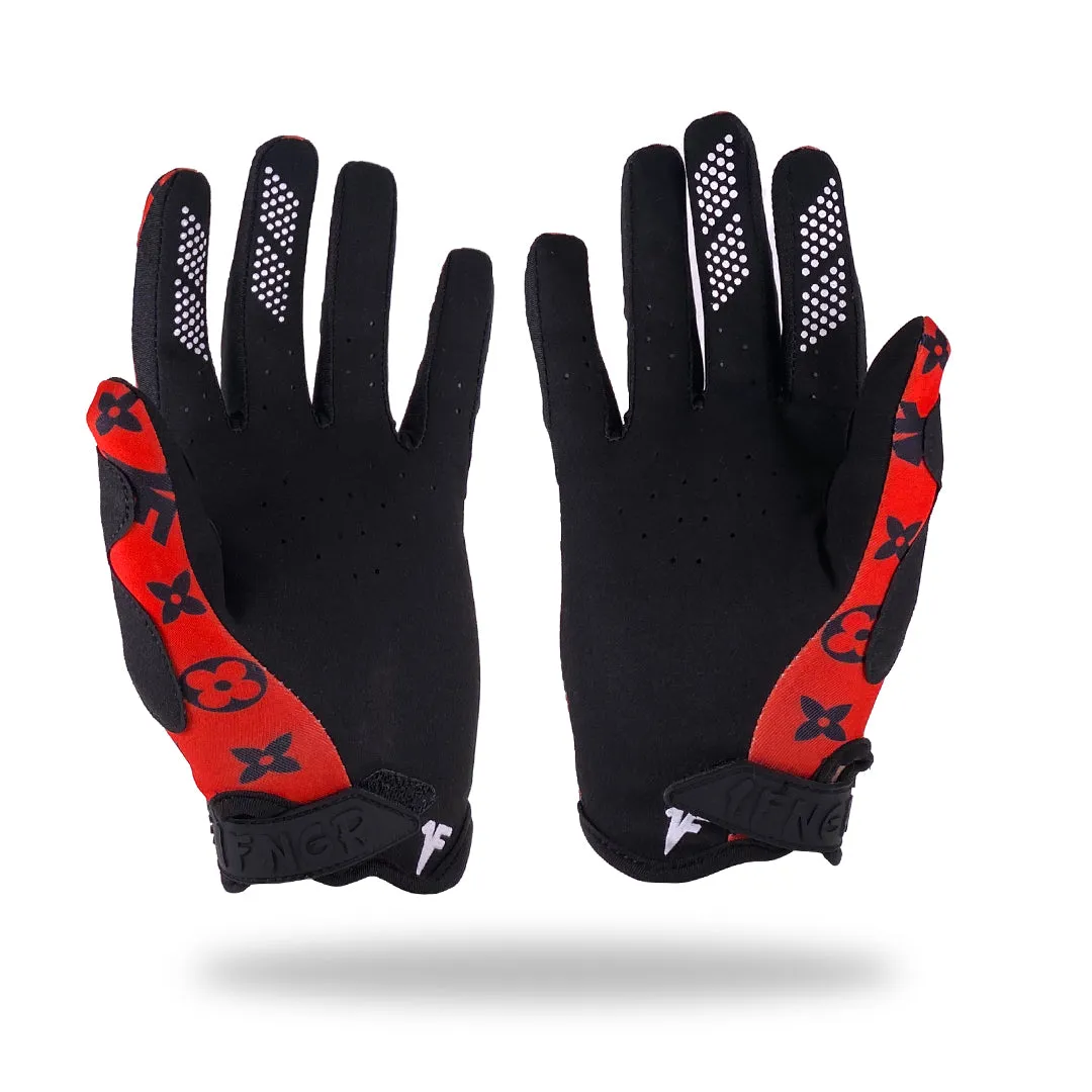 Red x Black Louis Gloves with Strap - MX | MTB | Street