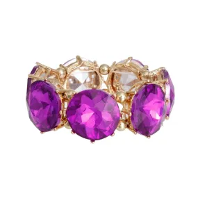 Round Dark Purple Bracelet Gold Plated: Buy Now!