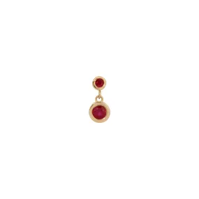 Ruby 2 Bezel Dangle Earring (Single)