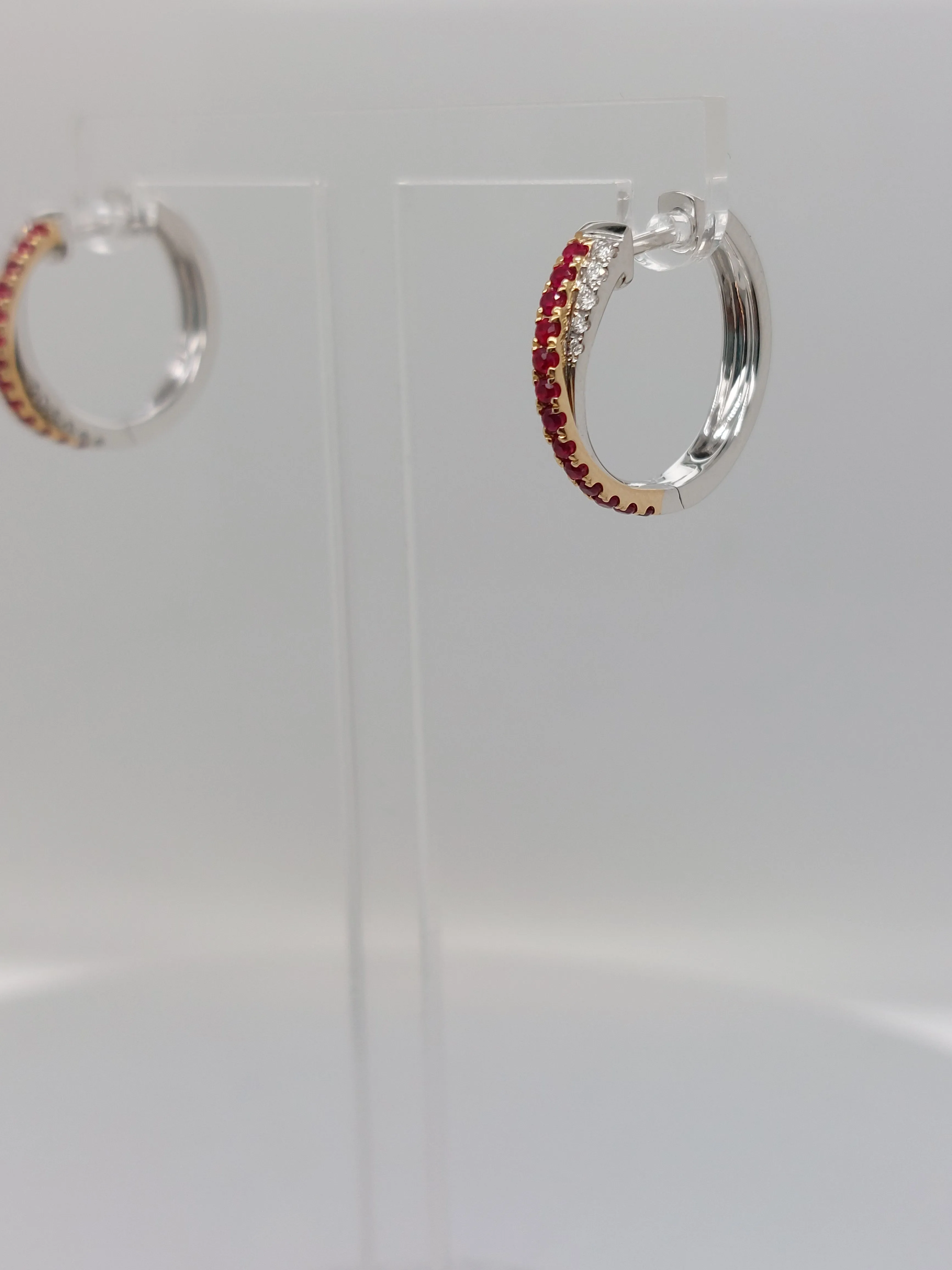 Ruby & Diamond Crossover Hoops