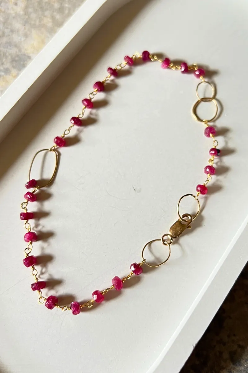 Ruby   Gold Anklet