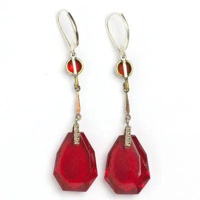 Ruby Pendant Earrings