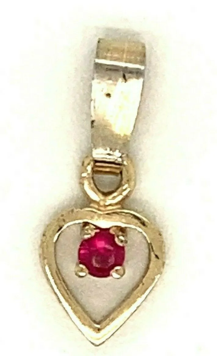 Ruby Yellow Gold Plated Heart Pendant