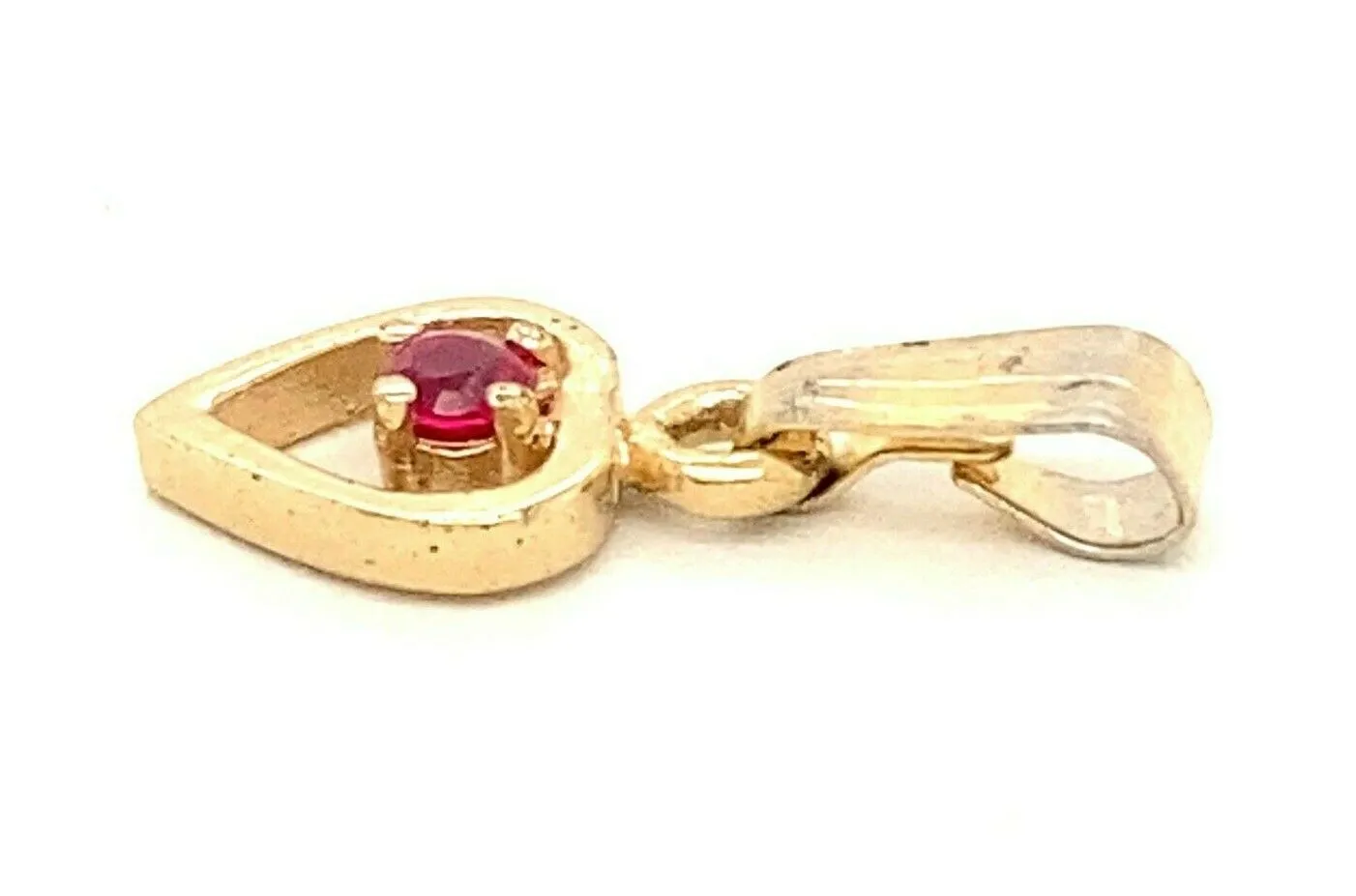 Ruby Yellow Gold Plated Heart Pendant