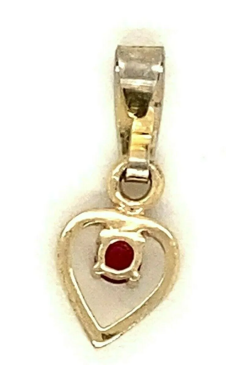 Ruby Yellow Gold Plated Heart Pendant