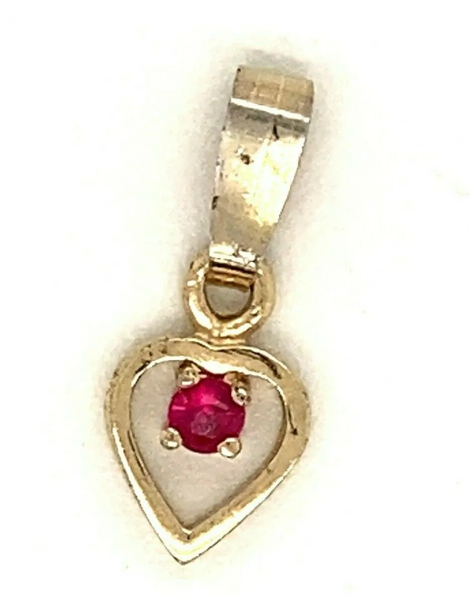 Ruby Yellow Gold Plated Heart Pendant