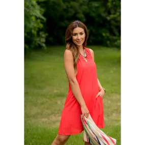 Ruffle Neck Accent Dress