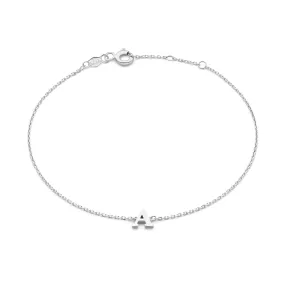 Saint Germain Rachel 14 karat white gold initial bracelet with letter