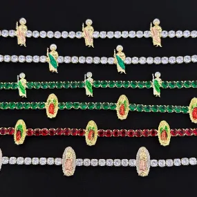 San Judas or Virgen Tennis bracelet