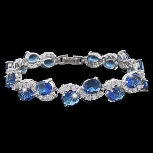 Sapphire Blue Diamonds Luxury Tennis Bracelet