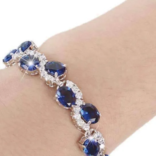 Sapphire Blue Diamonds Luxury Tennis Bracelet