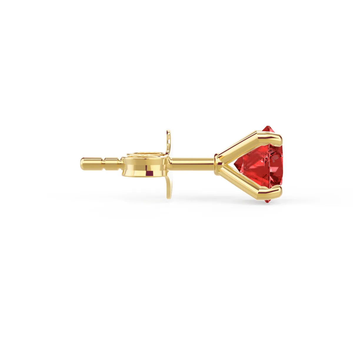 SENA - Round Ruby 18k Yellow Gold Stud Earrings