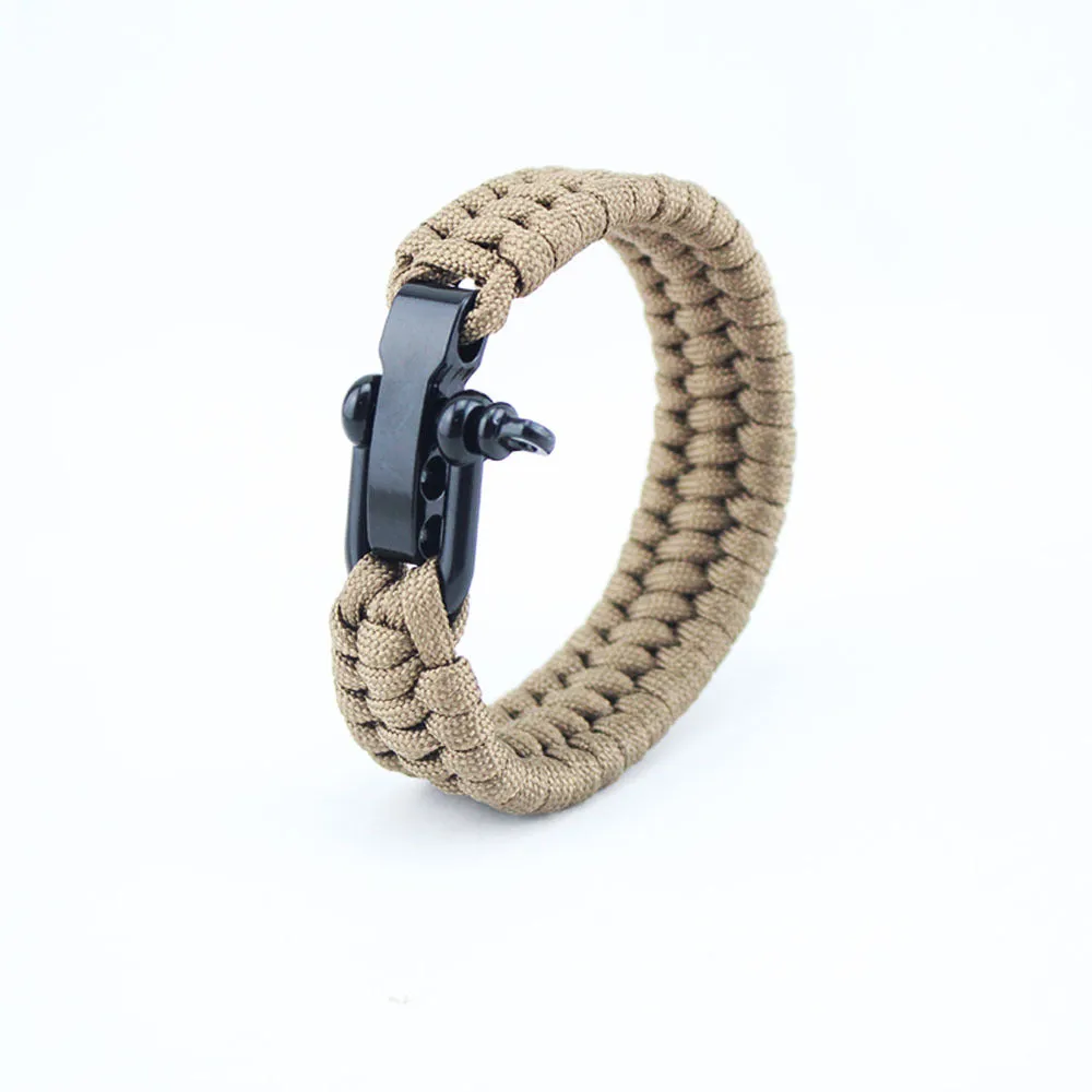 Seven-core umbrella rope braided U-shaped steel buckle with adjustable survival bracelet