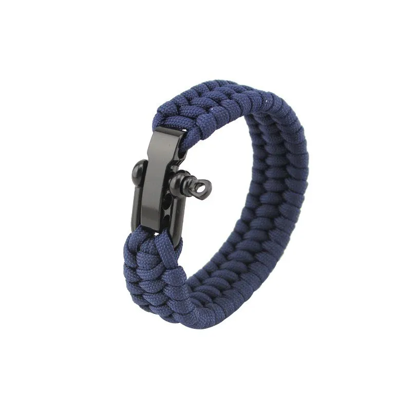 Seven-core umbrella rope braided U-shaped steel buckle with adjustable survival bracelet