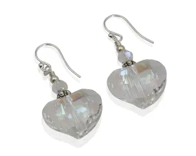 Shimmering Crystal Heart Beaded Earrings