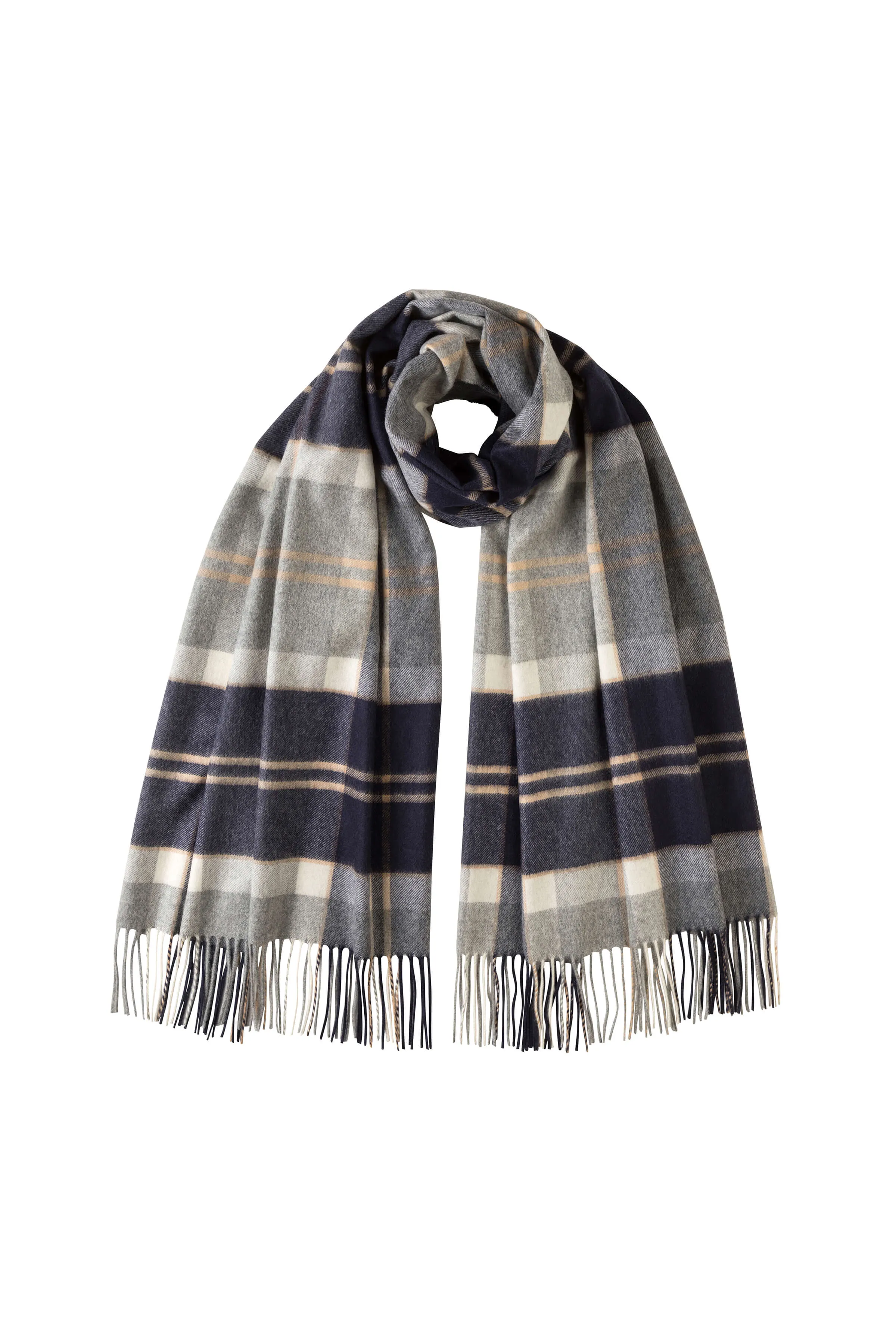 Silver Bannockbane Tartan Cashmere Stole