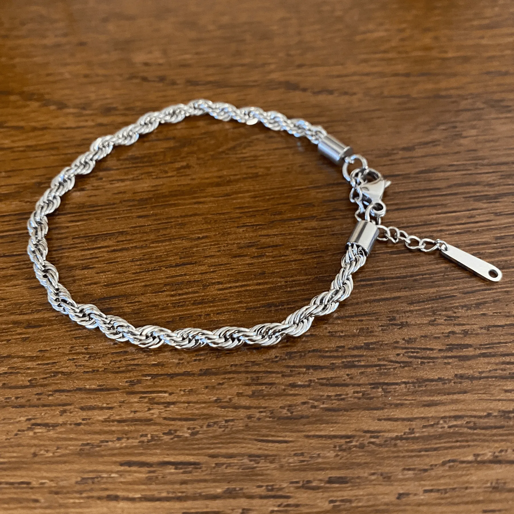 Silver Classic Braided Rope Anklet/Bracelet