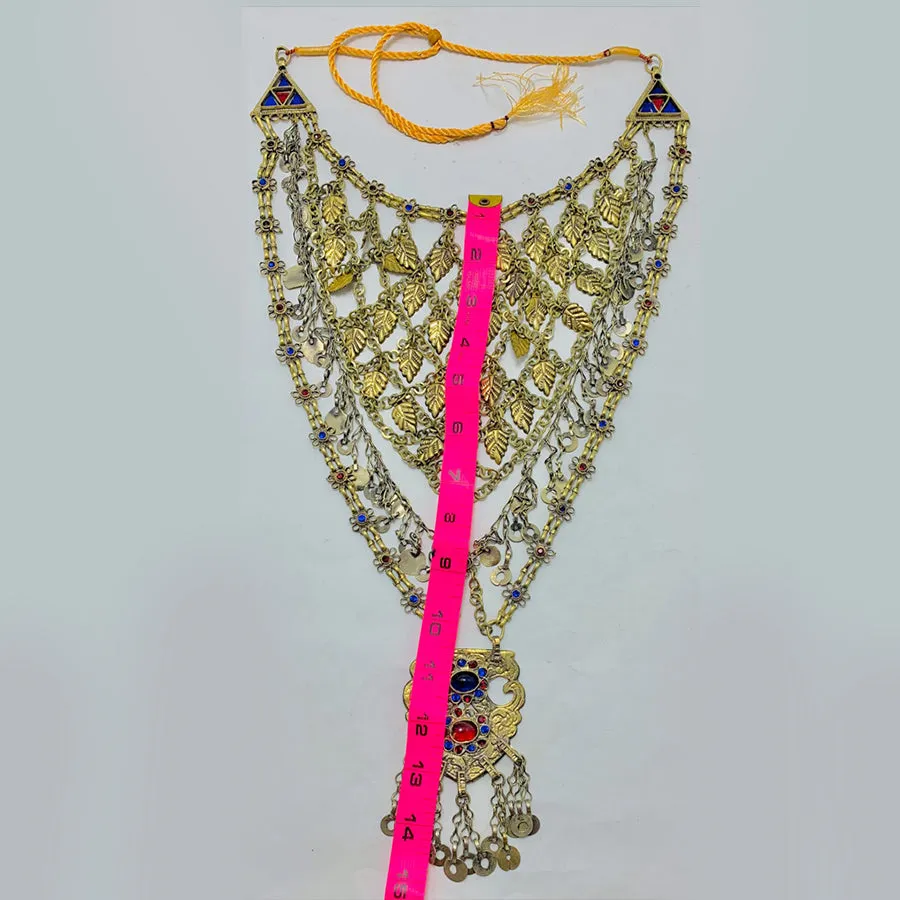 Silver Kuchi Multi Strands Bib Necklace